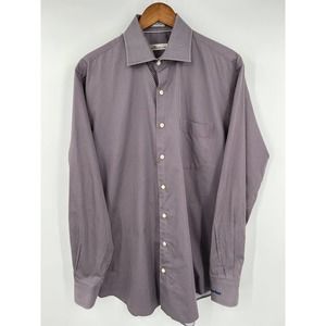 Peter Millar Men's long sleeve button front dress shirt size large